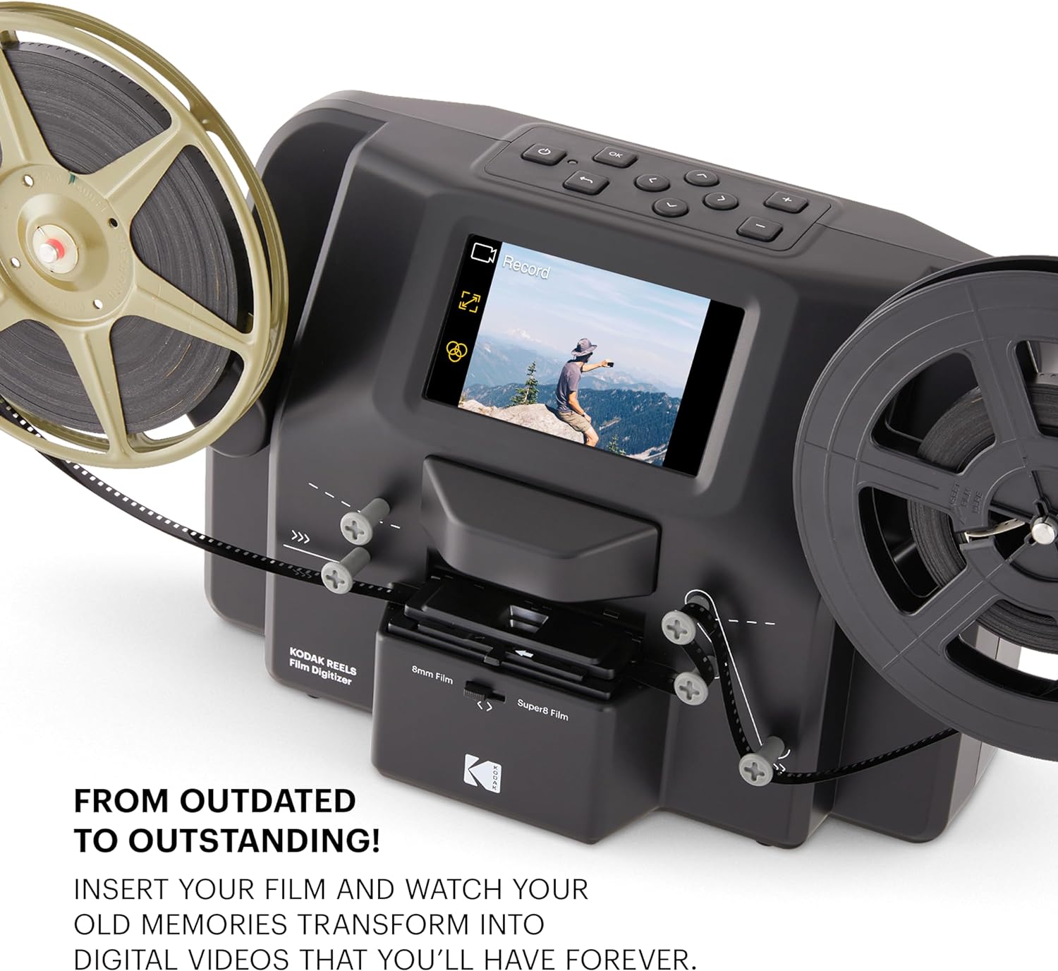 KODAK REELS 8mm & Super 8 Films Digitizer Converter with Big 5” Screen